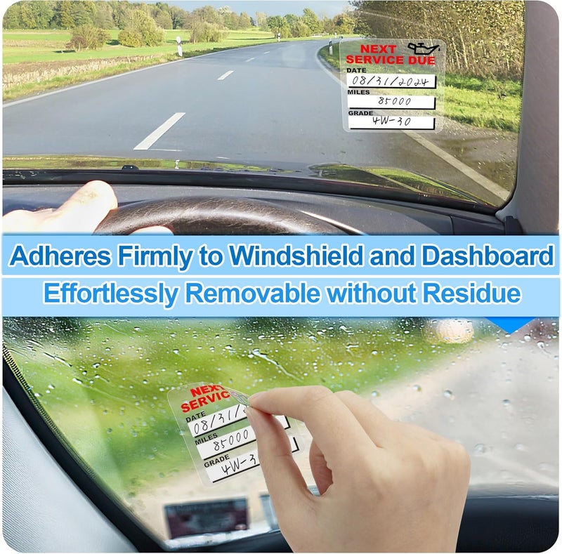 GUEER for Oil Change Sticker Static Cling, Clear Stickers 120 Pcs 2”x 2” Next Service Due Sticker for Windshield, Easy to Peel with No Residue for Car Auto Vehicle Window (Red4) - Image 5